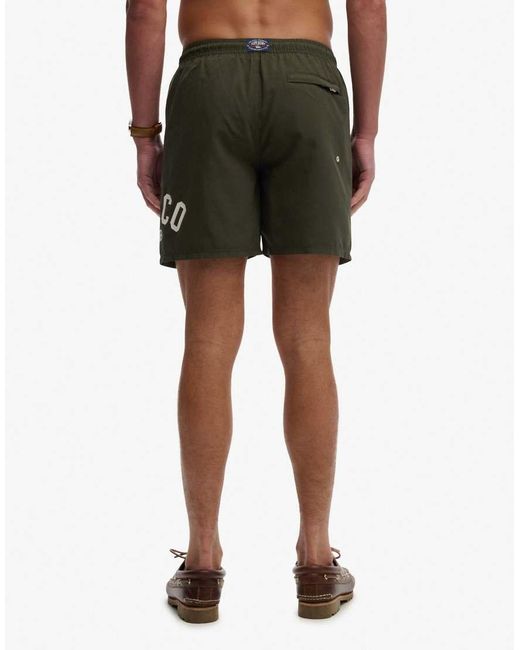 Superdry Green Printed Logo 16-Inch Swim Shorts for men