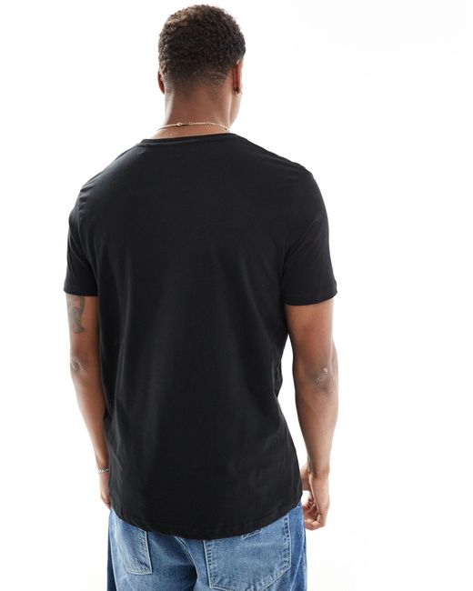 Alpha - t-shirt nera con logo sul petto di Alpha Industries in Black da Uomo
