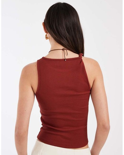 ASOS Red Twist Detail Scoop Neck Cami