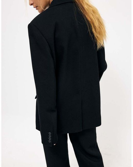 NA-KD Black Oversized Twill Blazer