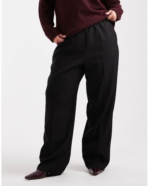 ASOS Black Curve Tailored Pull On Trousers