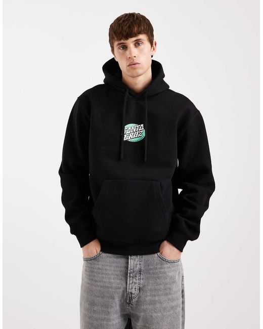 Santa Cruz Black Vertigo Logo Back Graphic Hoodie for men