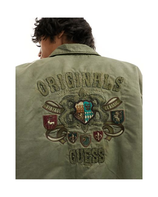 Originals - veste en nylon avec écusson - kaki Guess pour homme en coloris Green