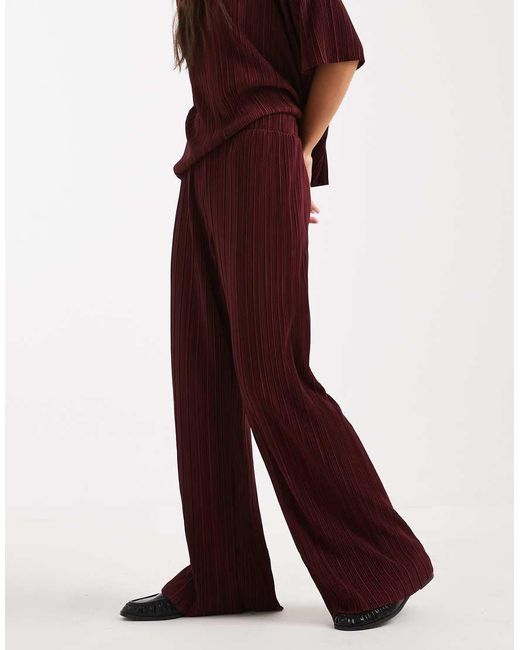 ONLY Purple Plisse Wide Leg Trousers Co-ord