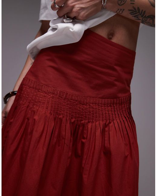 TOPSHOP Red – weiter rock aus popeline