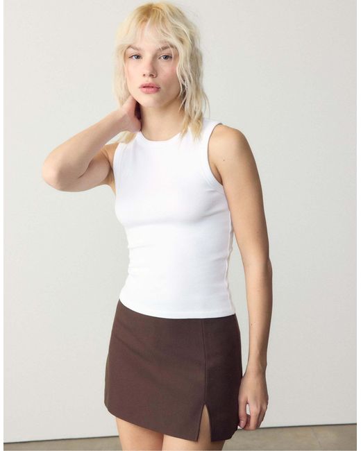 Stradivarius White – figurbetontes basic-oberteil