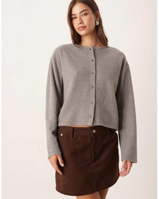 ASOS Brown Super Soft Button Through Long Sleeve Co Ord Top