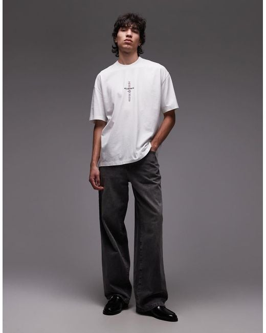 AllSaints Gray Knox T-shirt for men