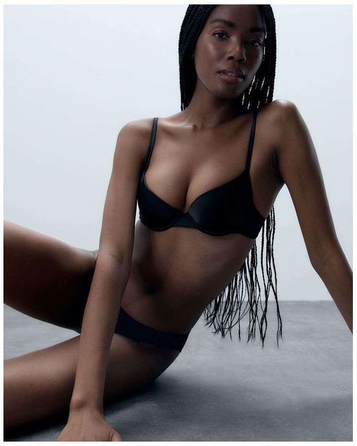 Bluebella Black Verona Luxury Satin Wired Push-Up Bra