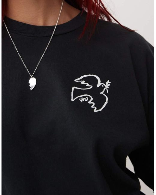 Felpa obey nera scritta bianca online