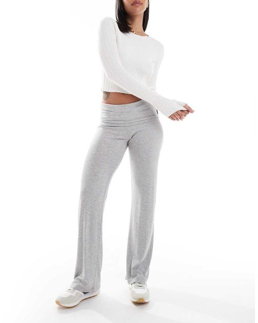 Cotton On White Cotton On Sleep Recovery Lounge Roll Waist Pants