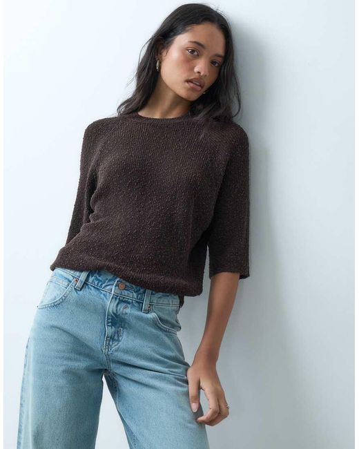 ASOS Black Crew Neck Slouchy Drop Sleeve T-shirt