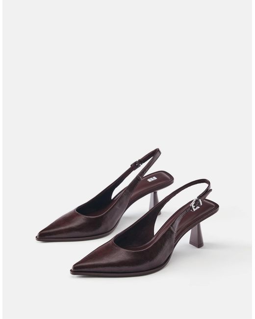 Pull&Bear Brown Slingback-schuhe mit absatz
