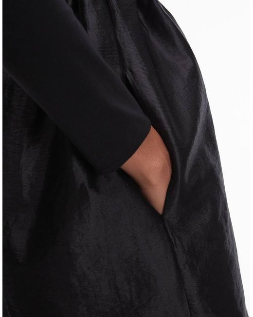 & Other Stories Black Maxi Dress With Volume Skirt