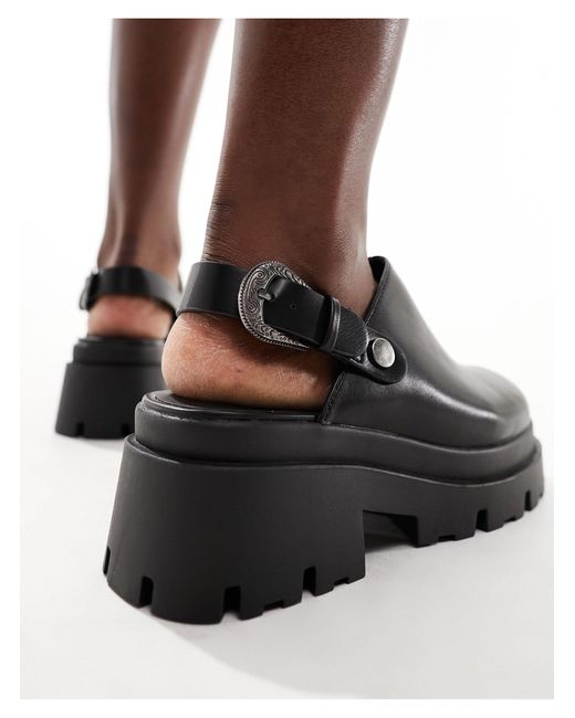ONLY Black Heeled Clog With Buckle Detail