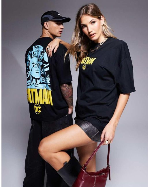 ASOS Blue Unisex Oversized T-shirt With Batman Puff Prints