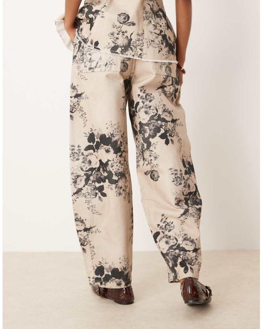 ASOS Natural Barrel Leg Trousers