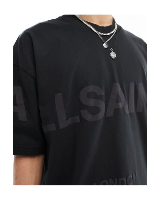 Camiseta negra extragrande con logo biggy AllSaints de hombre de color Black