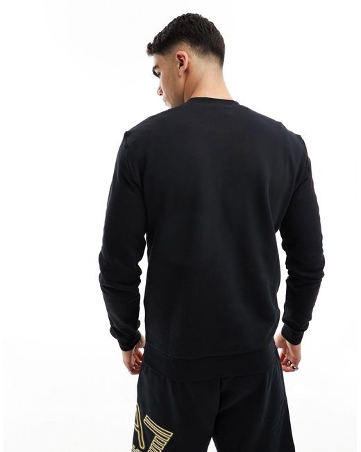 EA7 Black Armani Chest Neon Logo Sweatshirt for men