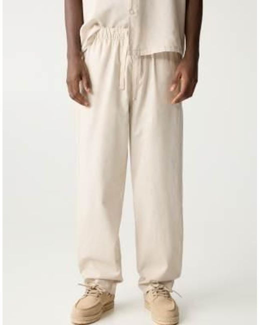 Pull&Bear – jogginghose aus leinenmix in Natural für Herren