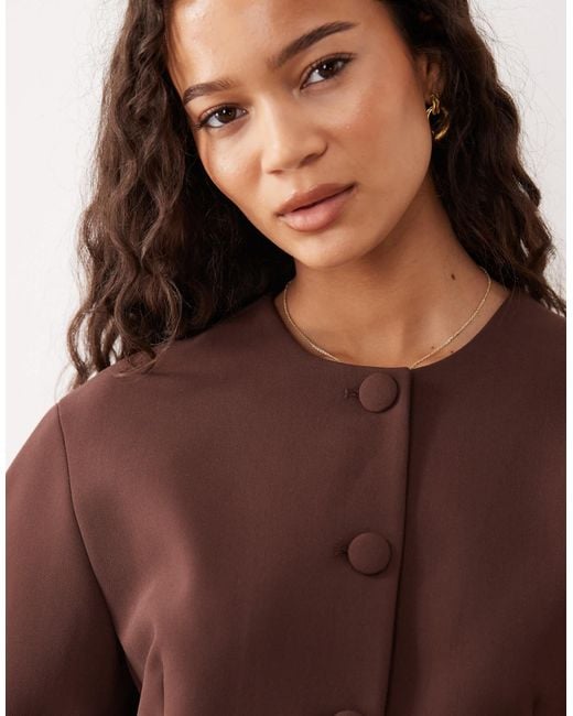 ASOS Brown Cacoon Sleeve Blazer Dress