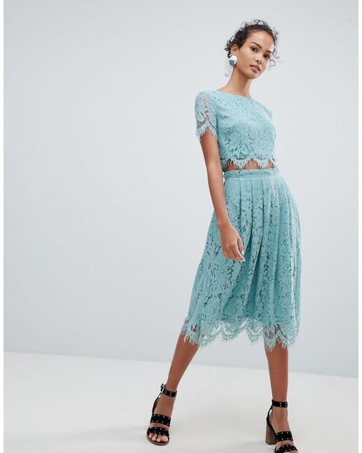 new look green midi skirt