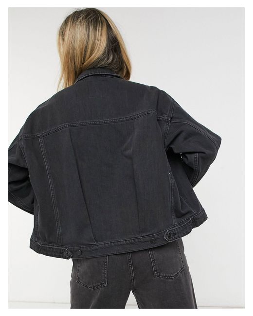 monki black denim jacket