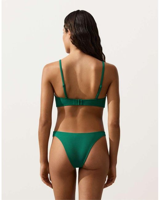 Oysho Natural Piqué Medium-Coverage U-Cut Bikini Briefs