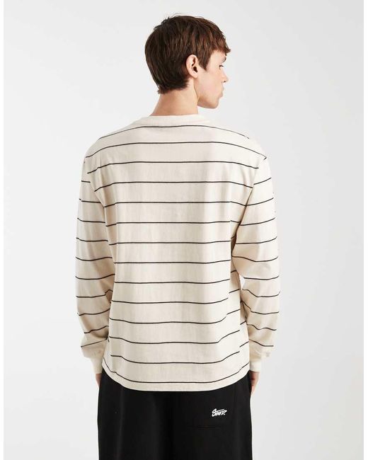 Redefined Rebel White Titus Striped Long Sleeve T-Shirt for men