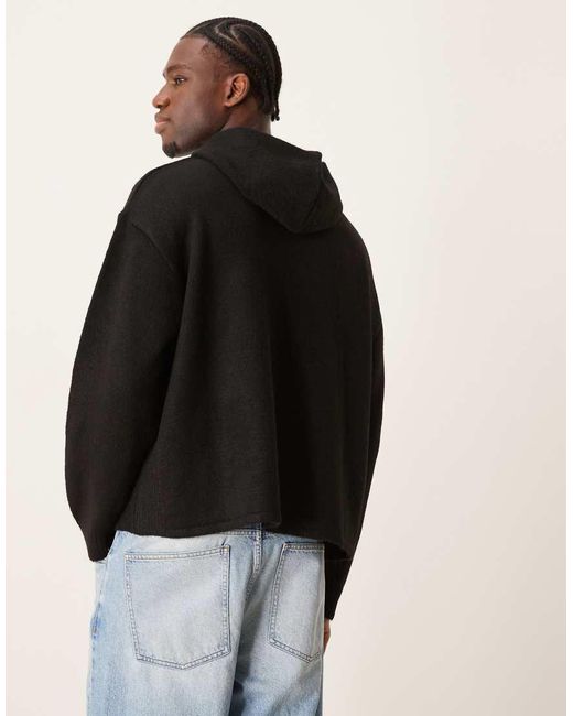 Sudadera Negra De Corte Cuadrado Extragrande Con Capucha De ASOS de hombre de color Black