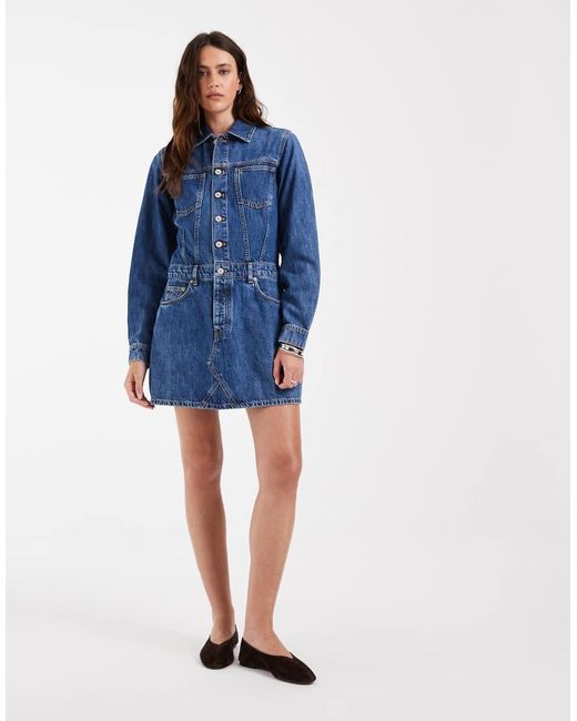 Tommy Hilfiger Blue Denim Trucker Dress