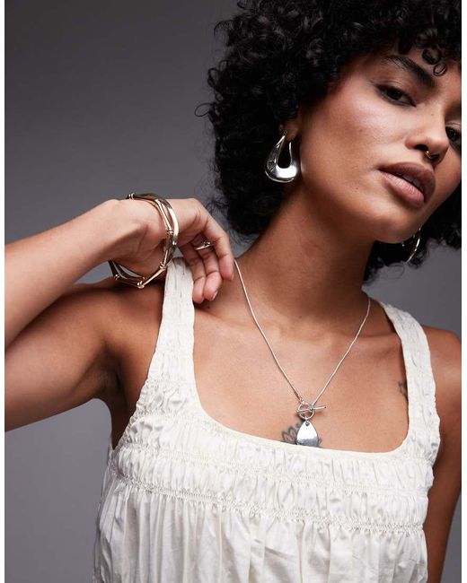 TOPSHOP Gerimpelde Poplin Mouwloze Top in het Gray