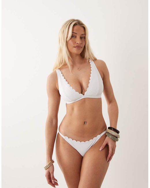 Peek & Beau Natural Fuller Bust Scallop Triangle Bikini Top