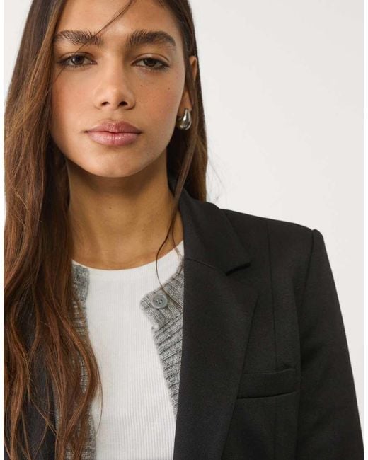 Blazer Slim di Stradivarius in Black