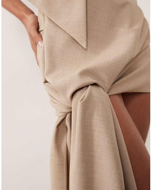 ASOS Natural Asos X The Sourced Collection Asymmetric Mini Skirt