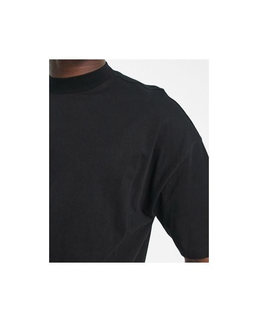 New Look Black Oversized Turtle Neck T-shirt for men