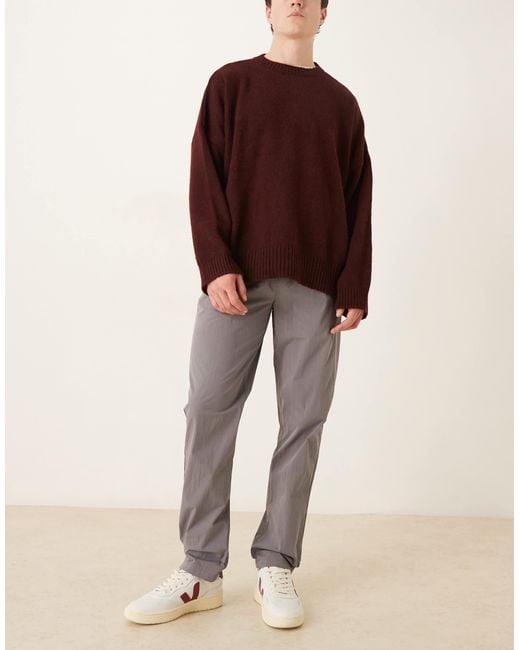 ASOS Gray Slim Pull On Trousers for men