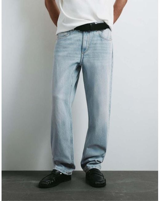 Pull&Bear White Straight-leg Jeans for men