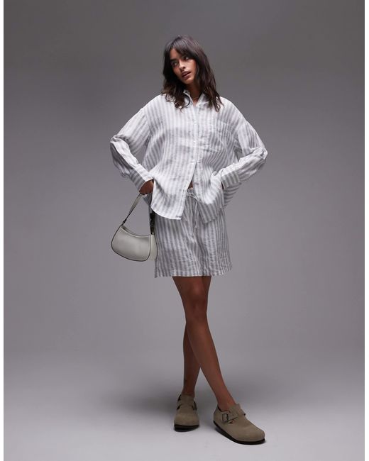 Tommy Hilfiger Gray – oversize-hemd aus leinen