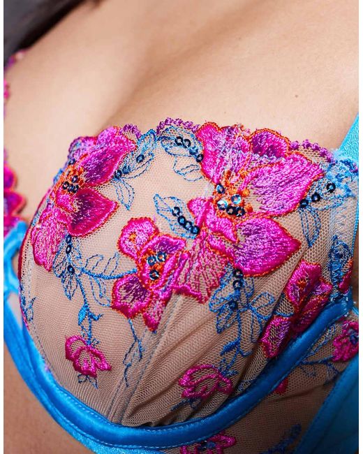 Ann Summers Blue Glistening Non Padded Balcony Bra