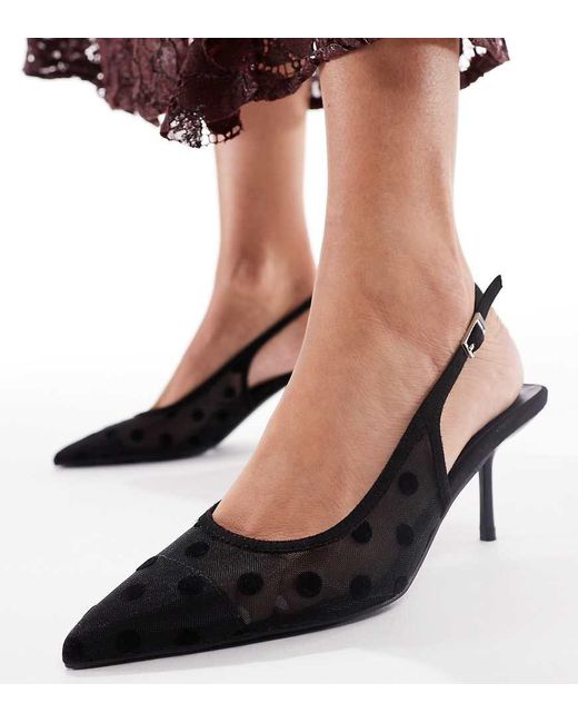 Glamorous Black Slingback Pumps