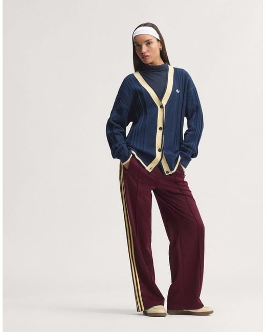 Adidas Originals Blue Cable Knit Cardigan