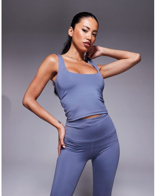 4505 Blue Square Neck Vest With Inner Bra
