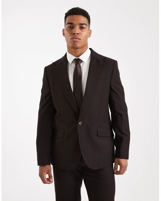 ASOS Black Double Breasted Regular Suit Jacket for men