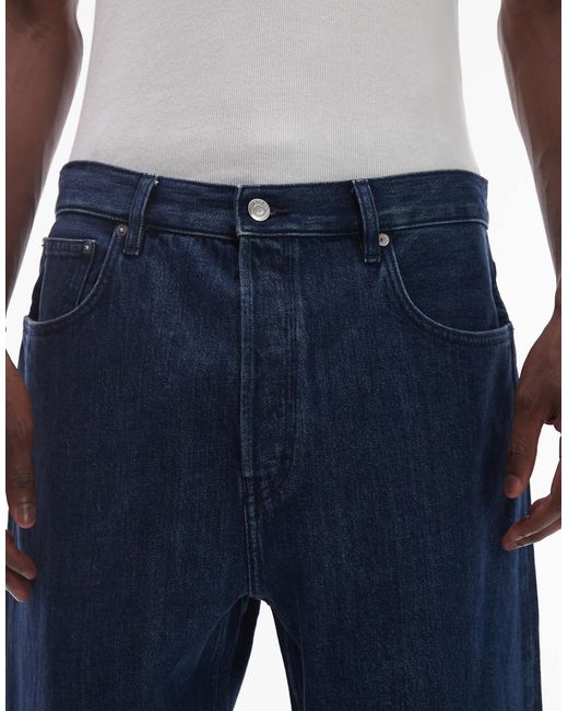 ARKET Blue Mist Low Rise baggy Wide Leg Jeans for men