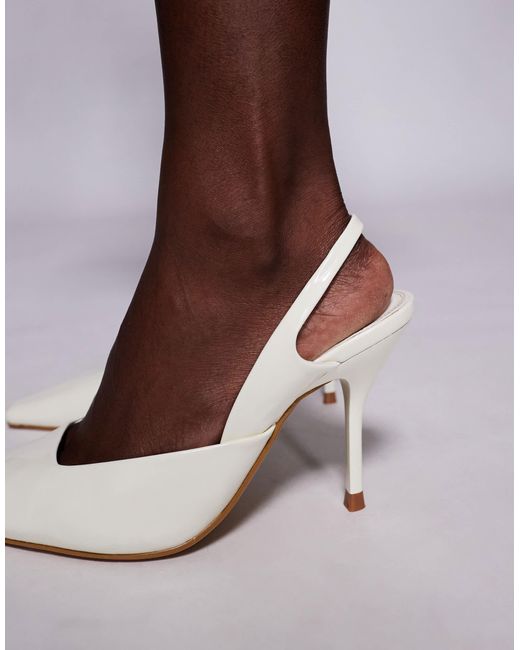 SIMMI Brown Simmi London Wide Fit Darcia Pointed Slingback Heeled Shoes