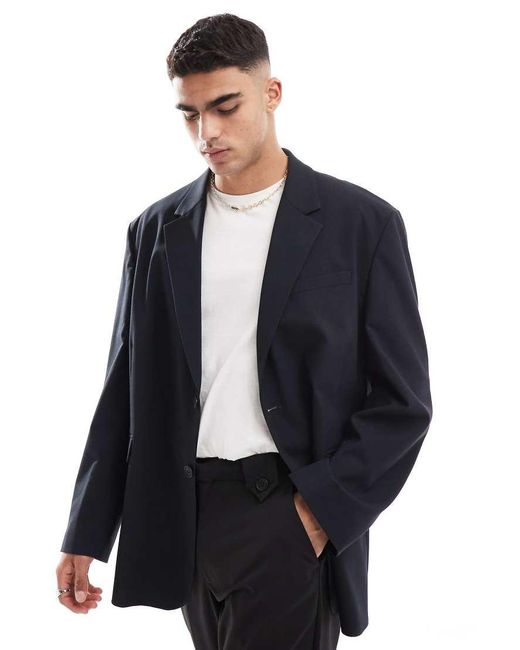 ASOS Blue Oversized Slouchy Blazer for men