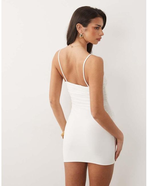 Missy Empire White Missy Empire Double Sculpted Slinky Thin Strap Cami Mini Dress