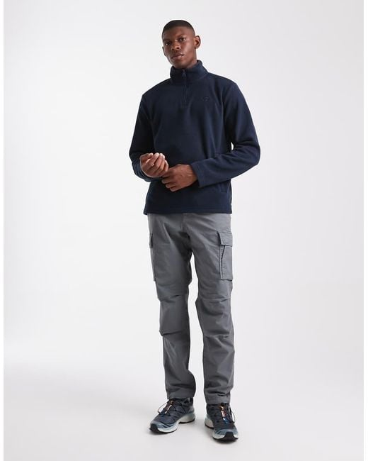 Threadbare Fleece Met 1/4 Rits in het Blue voor heren