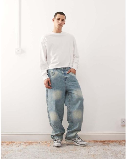 Collusion T-Shirt Met Lange Mouwen in het White voor heren